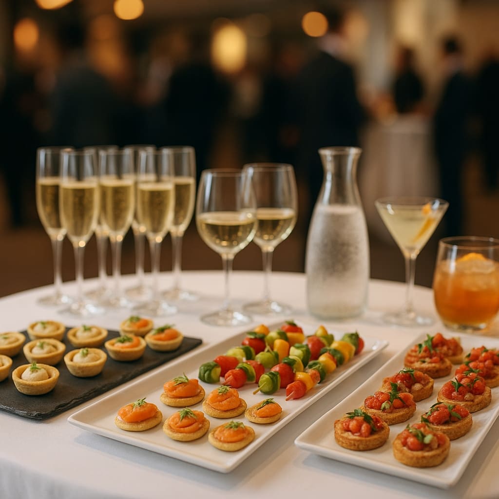 Corporate Event Catering mit Canapés und Getränken
