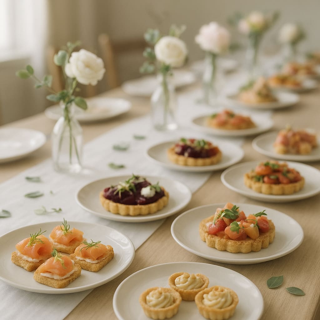 Hochzeitscatering mit eleganten Vorspeisen